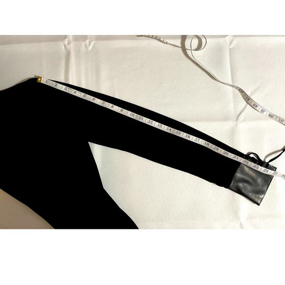 LAUNDRY BY SHELLI SEGAL BLACK L/S DRESS WITH FAUX LEATHER - Picture 8 of 13